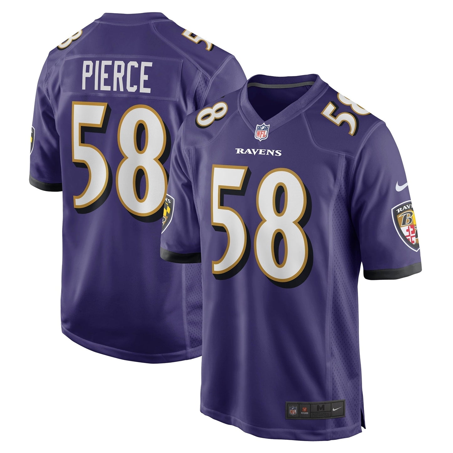 Men's Nike Michael Pierce Purple Baltimore Ravens Player Game Jersey