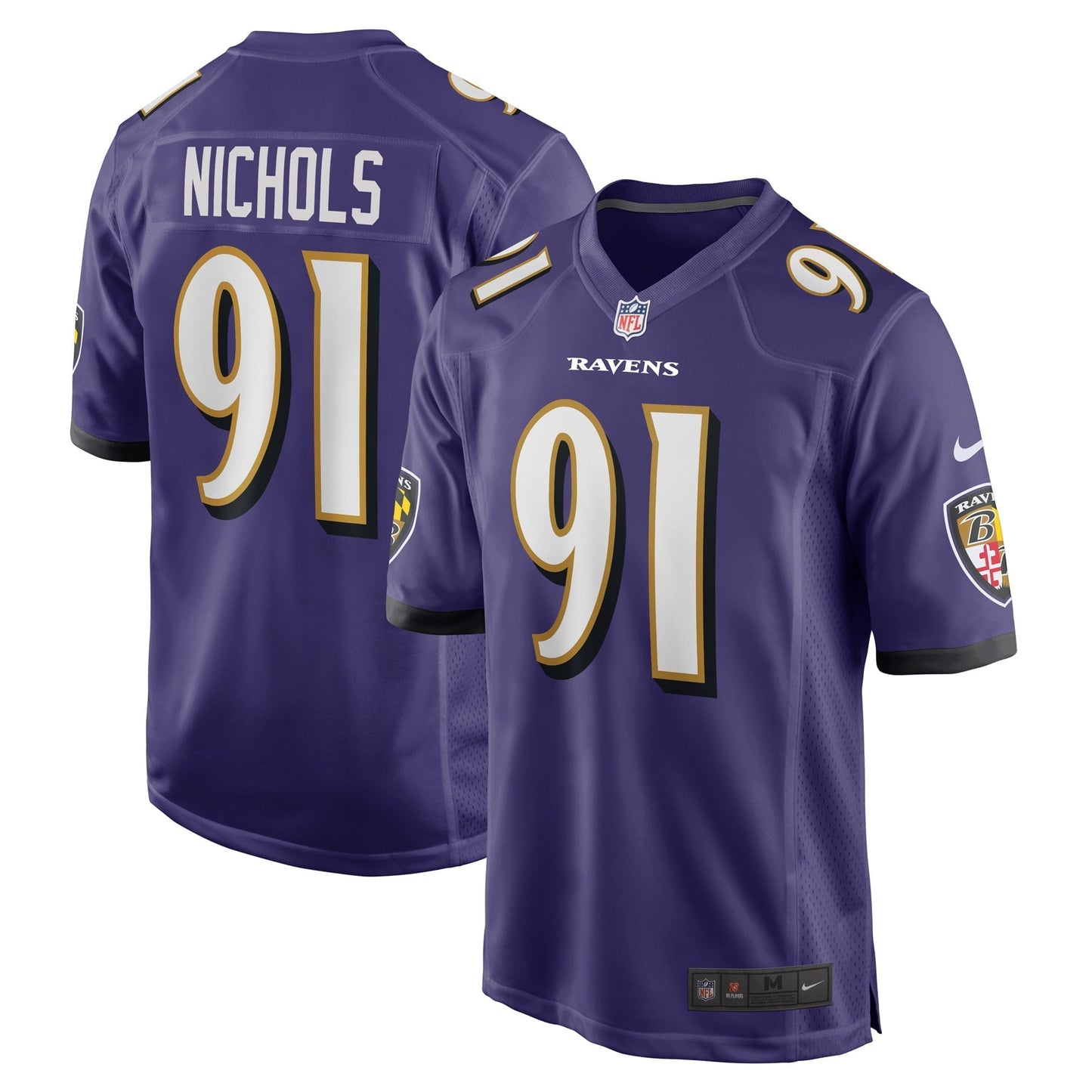 Men's Nike Rayshad Nichols Purple Baltimore Ravens Game Player Jersey