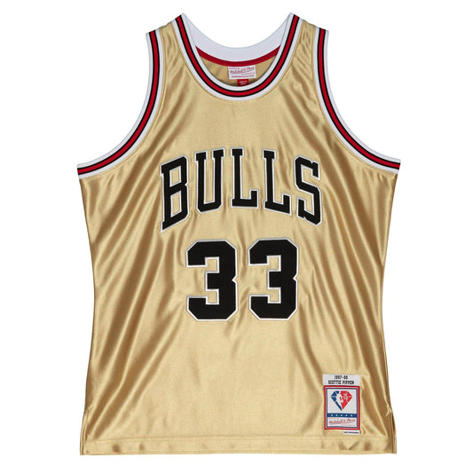 75th Anniversary Gold Swingman Scottie Pippen Chicago Bulls 1997-98 Jersey